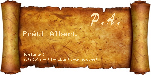 Prátl Albert névjegykártya